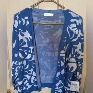 89th & Madison Blue and White Cardigan